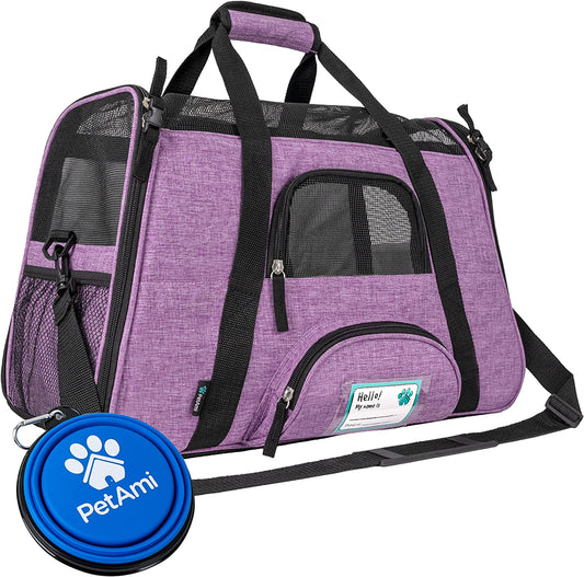 Airline-Approved Pet Carrier for Cats and Small Dogs in Large Heather Purple