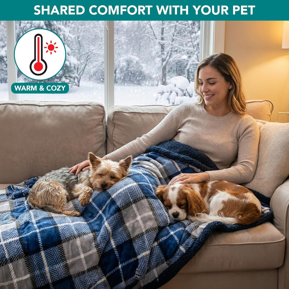 Waterproof Dog Blanket for Small Puppy Cat, 29X40, Plaid Light Grey Make title more professional and balanced