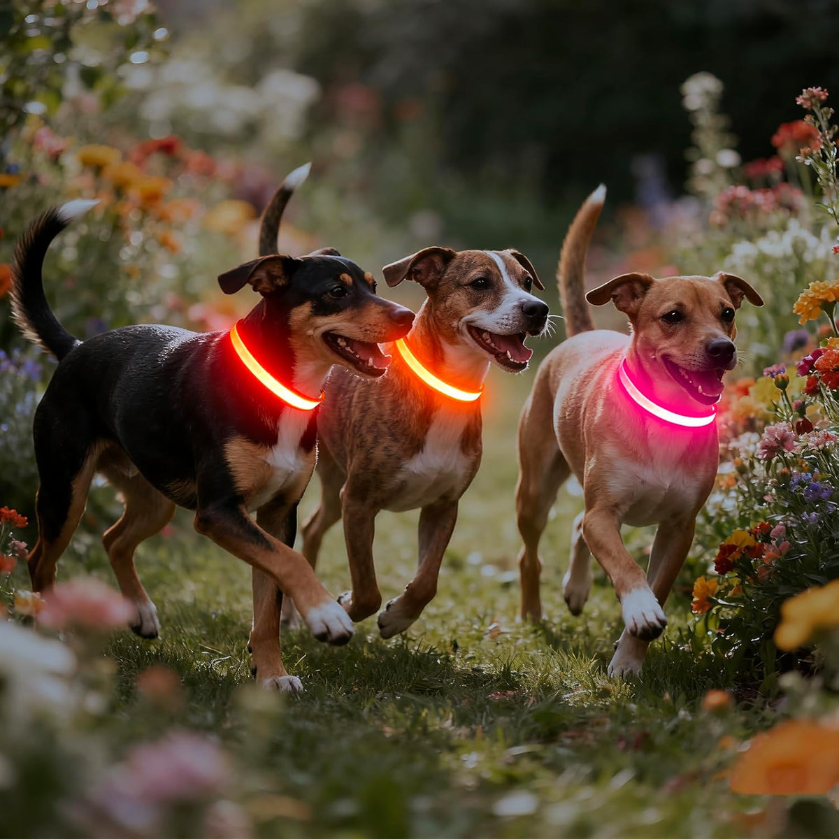 LED Dog Collar, Light up Dog Collar Adjustable USB Rechargeable Super Bright Safety Light Glowing Collars for Dogs(Medium,Red) Make title more professional and balanced