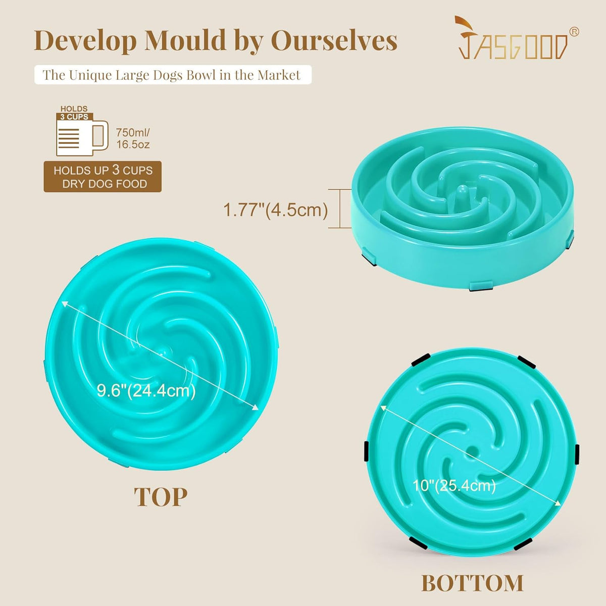 Slow Feeder Dogs Bowl for Large Medium Dogs,Anti-Gulping Pet Slower Food Feeding Bowls Stop Bloat,Preventing Choking Make title more professional and balanced