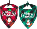 2 Pack Dog Bandana Christmas Classic Plaid Pet Scarf Triangle Bibs Kerchief Merry Christmas Santa Snowman Bandana for Medium Large Dogs Pets (Large) Make title more professional and balanced